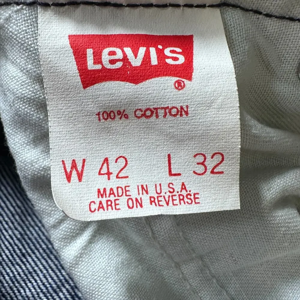 Vintage Levi's Orange Tab 505 Jeans Men’s 42 x 32‎ Dark Blue Denim Straight USA